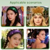 2PCS Elastic Sparkly Headband 5cm Wide Sliver Sequin Headbands For