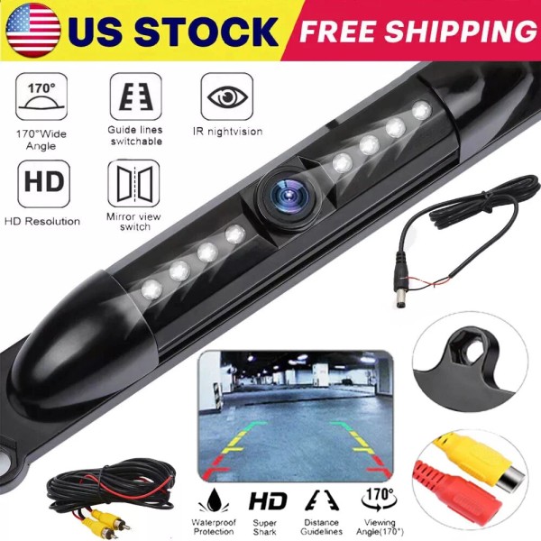 License Plate Metal Frame Rear View Backup Camera CMOS HD