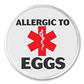 Allergic to EGGS 3" Sew On Patch Medical Alert Symbol Allergy Health