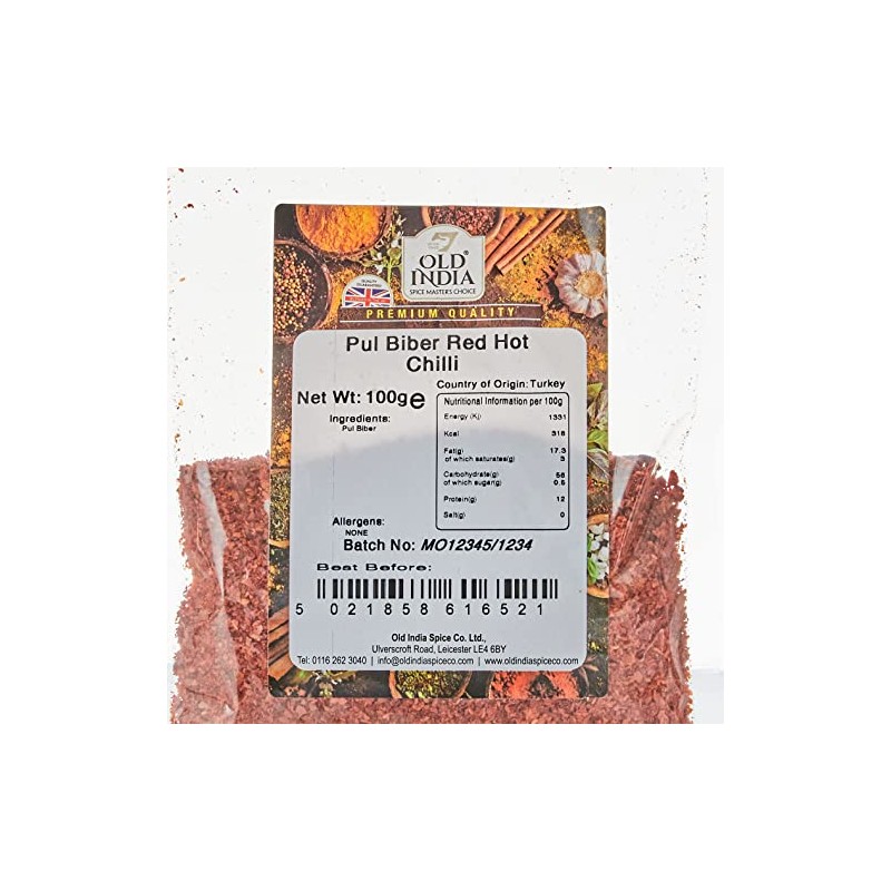 Old India Pul Biber Red Hot Chilli 100g
