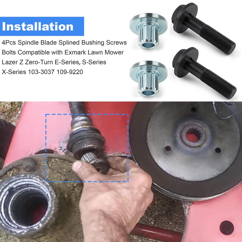 Outopakkle 2 Set Spindle Blade Splined Bushings and Screws Bolts