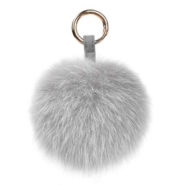 ENJOYFUR Real Fox Fur Pompom Keychains Fluffy Furry Bag Charm Large Fur Ball Keychain