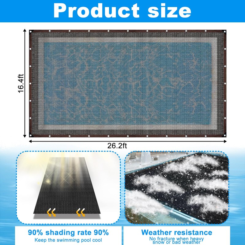 16 x 26FT Pool Leaf Net Cover- Leaf Netting for