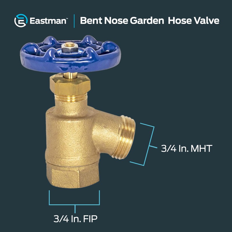 Eastman Bent Nose Garden Hose Valve, 3/4 in FIP x