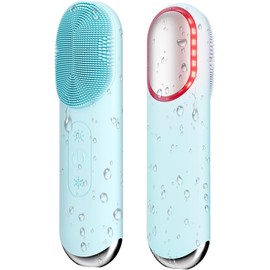 Cepillo de limpieza facial, limpiador facial de silicona, cepillos faciales eléctricos para limpieza con vibración, modos de calor y frío, cepillo exfoliante facial para mujeres y hombres, exfoliante