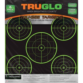 TRUGLO TRU-See 5-Bullseye Reactive Splatter Target, 6-Pack, Green
