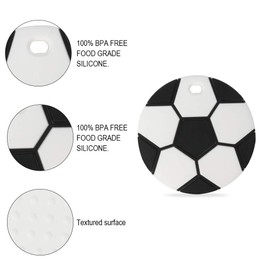 AmazingM Sports Ball Series Baby Teething Toys,Food Grade Silicone Chew Teether for 3 Months+ Infant Boy and Girl,Toddler Sensory Chewing Teether,BPA Free (Soccer)