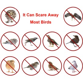 SUJAYU Bird Scare Tape, 1''x260FT Double Sided Repellent Deterrent Reflective Tape for Scaring Birds Away (Silver-1)