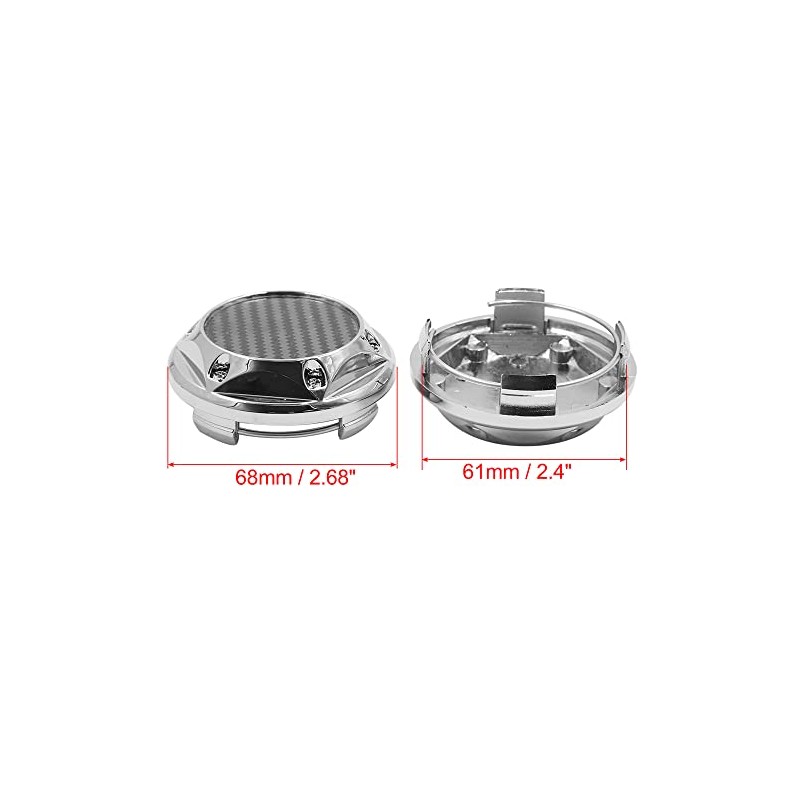 sourcing map Set of 4 Hub Caps 68 mm Universal
