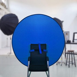 1 PC Green Screen Background, Nylon Background Screen Portable Foldable Backdrop for Live Streaming, Chair Photo Studio Solid (Blue, 110cm, only Screen,NO Stand)
