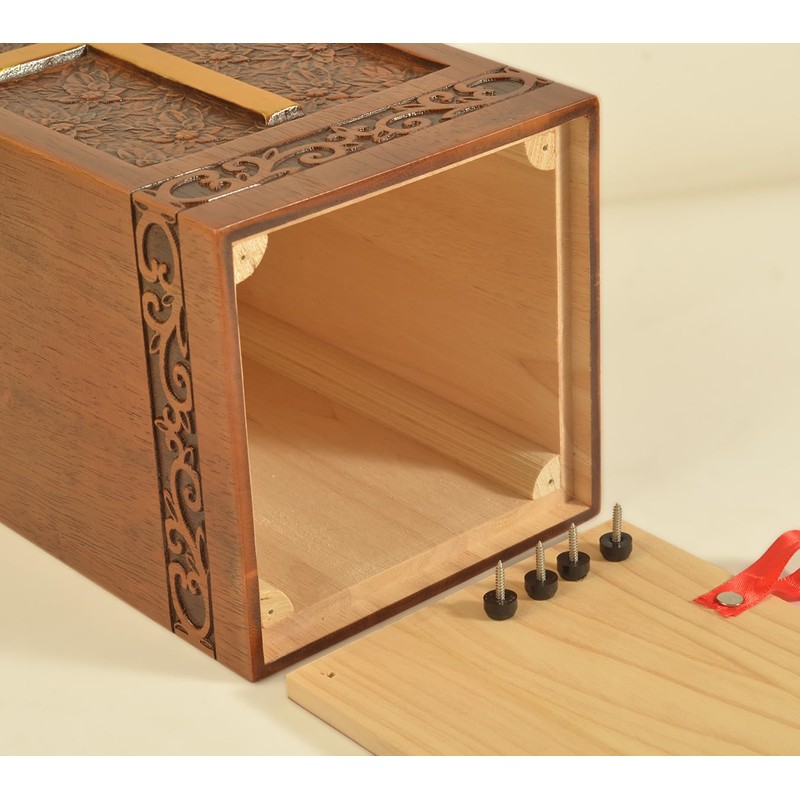 engmvwod Large Wood Memorial Ash Urn, Cremation Adult Human Ashes