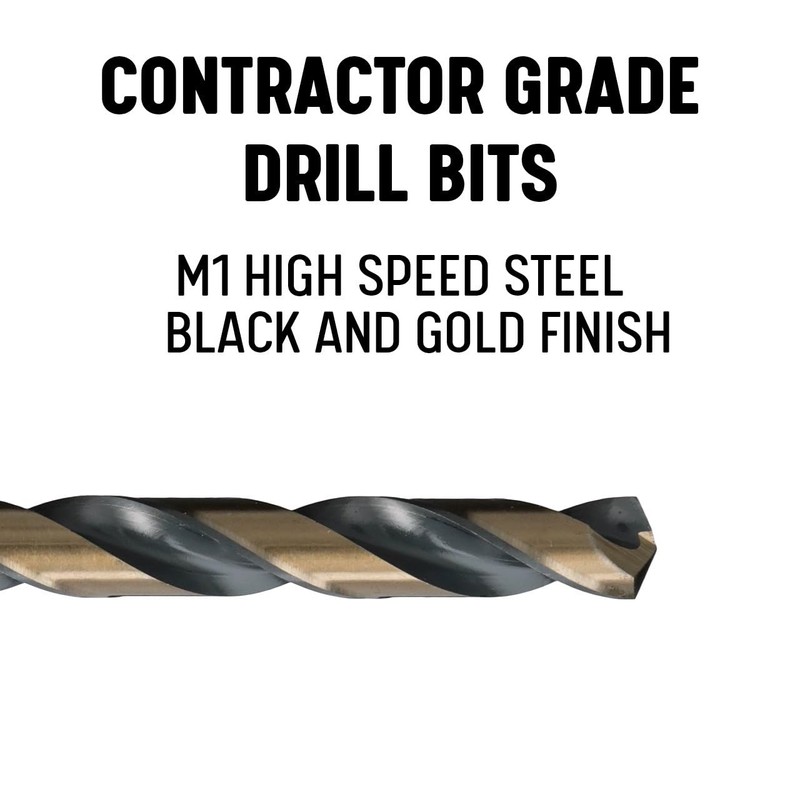Drill America 5 Piece Contractor High Speed Steel Black and