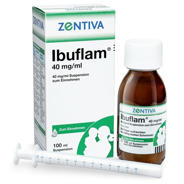 IBUFLAM 4% Suspension 100 ml, for Fever and Mild to Moderate Pain, Raspberry Flavour, Also for Children