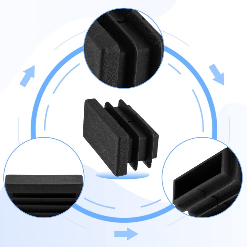 Waziaqoc 32pcs Rectangle Plastic Hole Plugs 1 x 1/2 Inch,