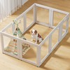 Clear Acrylic Dog Playpen with Door,23.6" Puppy Playpen,Easy Assemble Pet