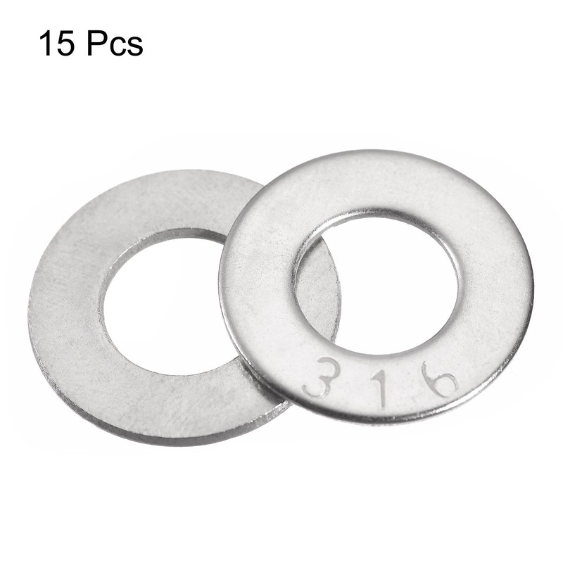 sourcing map 7/16" 316 Stainless Steel Flat Washer for Screw