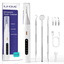 Plaque Remover for Teeth, Tartar Remover for Teeth, Dental Cleaner with 5 Modes & Smart Gum Safety,Plaque Remover Kit with LED Light, 4 Replaceable Heads & 3 Professional Dental Tools