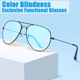Tomuvpzn Color Blind Glasses for Men/Women, Premium High Contrast Colorblind Glasses, Red Green Color Blind Glasses for Outdoor and Indoor