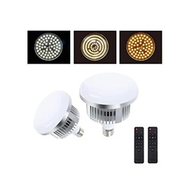2Pack 85W Photography Light Bulb 3000-6000K Dimmable Tricolor LED Bulbs for Softbox Bulb in E27/26 Socket for Photography Photo Video Studio Lighting