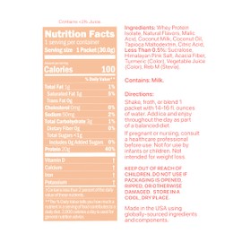 Oath Nutrition Clear Whey Isolate Protein Powder, Peaches & Cream, 20g Complete Protein per Serving, No Added Sugar, Grass-Fed, Single Serving (6 Count)