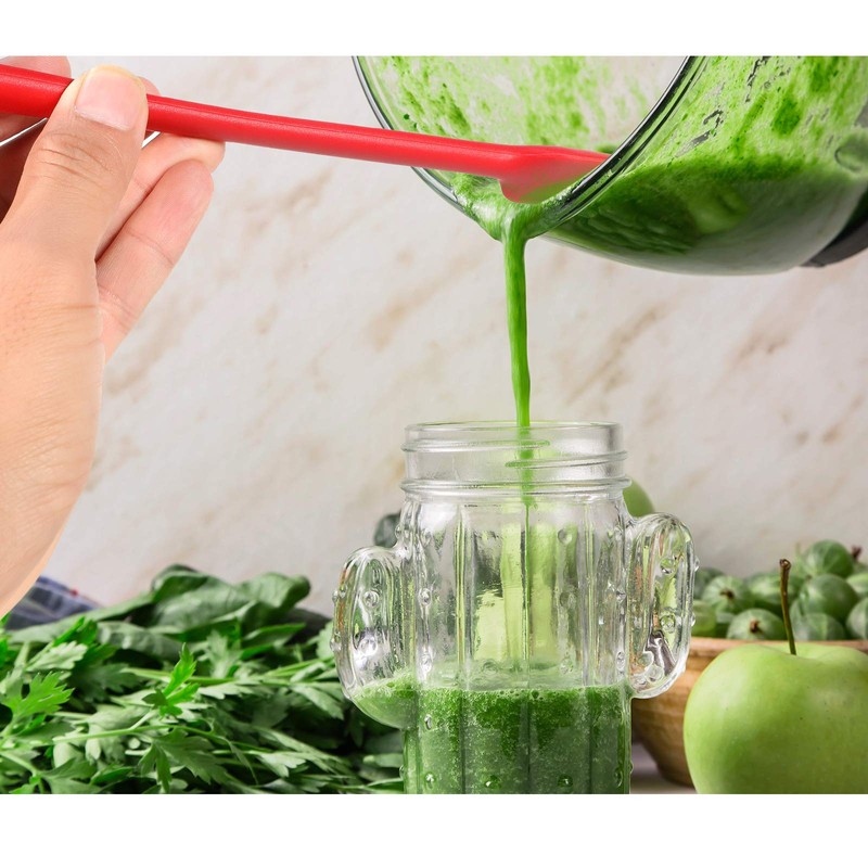 Long Handle Silicone Jar Spatula Kitchen Scraper Spatula Non-Stick Rubber