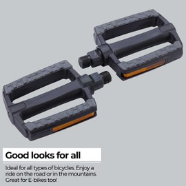 BBB Cycling Bike Pedals For City Bike Flat With Anti-Slip Rubber Bicycle Pedals 9/16" Pedals For Bike SteadyRider BDP-44