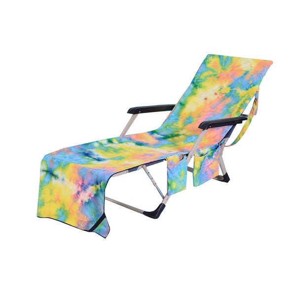 LIKEUDO Portable Pool Beach Sun Lounger Cover Pockets Microfiber Towel