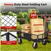 Heavy Duty Steel Garden Dump Cart,Meatl Utility Wagon with Removable