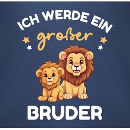 Shirtracer - Baby Bodysuit Boy Girl - I Will Be Big Brother Gift Lion, 1 Navy Blue