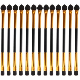 Juego de Brochas de Maquillaje de Doble Punta 30 Piezas Dorado