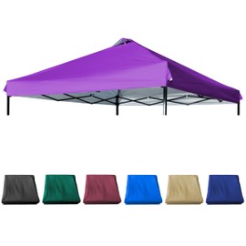 JANCANOPY 12x12 Canopy Replacement Top with Air Vent Silver Coated for Straight Leg Canopy Frame, (Purple)