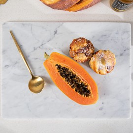 Adolif Natural Carrara White Marble Pastry and Cutting Board, 12x16x0.5 Inch, Heavy for Dough Chocolate, Pack of 1