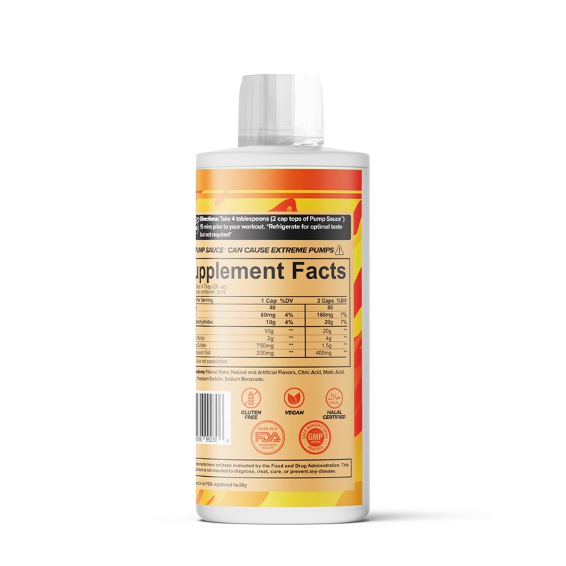 Pump Sauce Pre-Workout - 32 oz, Clappin Peach Punch, No