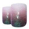 Falsche Nägel Bling Art Grun Braun Gel Ombre Französisch Squoval