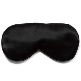 Fishers Finery 25 Momme Pure Mulberry Silk Sleep Eye Mask with Adjustable Strap (Black)
