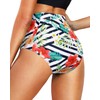 Tempt Me Women's Floral High Waisted Bikini Bottom Full Coverage