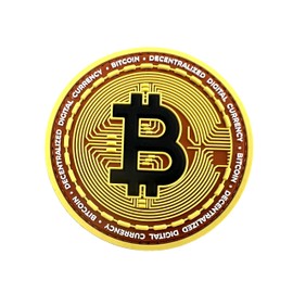 BTC Crypto Digital Currency Airsoft PVC Morale Cosplay Team Patch (Gold)