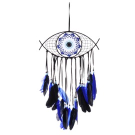 PATIKIL Evil Eye Dream Catchers, Evil Eye Macrame Wall Hanging for Home Decor Bedroom Accessories Cafes Wedding Decoration, Black