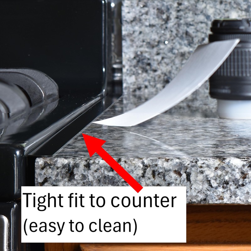 TrueGem Stove Gap Covers - 25.4", Black, Stainless Steel