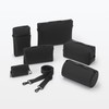 MUJI OHH66A4A Freely Combinable Storage Case, Rectangle, Thin, Small, Black/Approx.