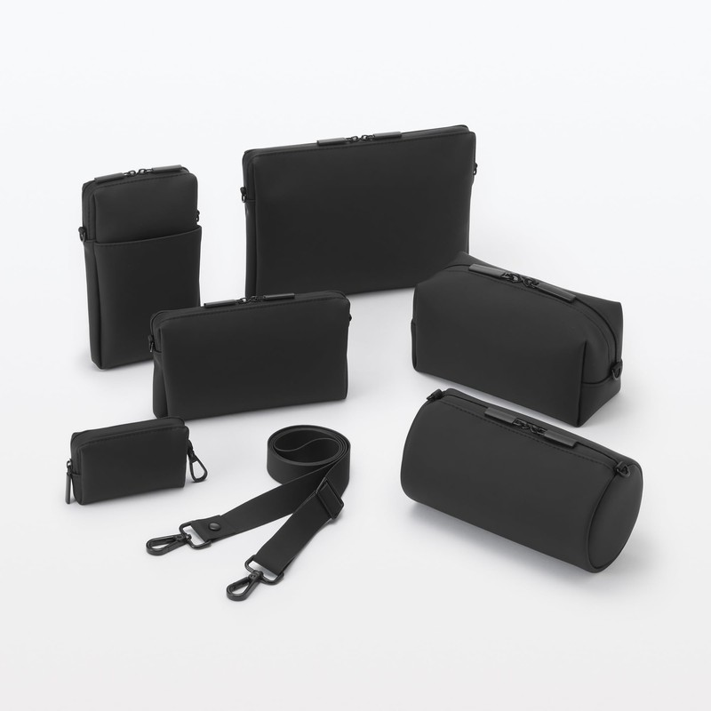 MUJI OHH66A4A Freely Combinable Storage Case, Rectangle, Thin, Small, Black/Approx.