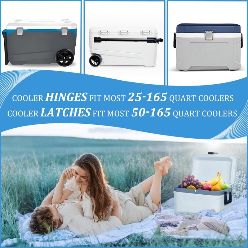 Cooler Hinges Replacement & Cooler Latch Replacement Stainless Steel Cooler