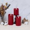 Eywamage - Juego de 3 velas LED sin llama rojas