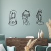 3 Pcs Metal Wall Art Minimalist Woman Line Decor, Lively,