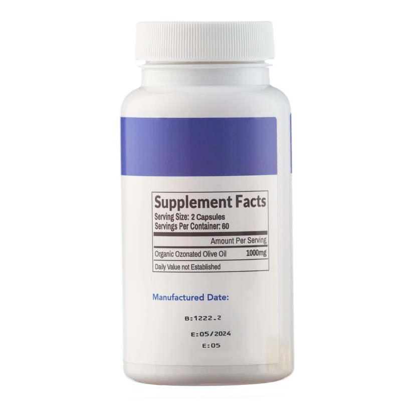 Pure Organic Ozonated Olive Oil Capsules 120 Count 2 Month