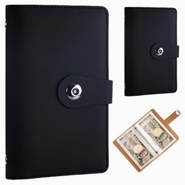 MEIQIAOLEI Bill Piggy Bank, 1 Million Yen Planner, Savings Binder, Cute, Large Capacity, Bill Holder, Coin File, Stylish Envelope Saving Notebook, Funny Money Saving Book, Disaster Goods, Household Account Management, Compact Size (Black)