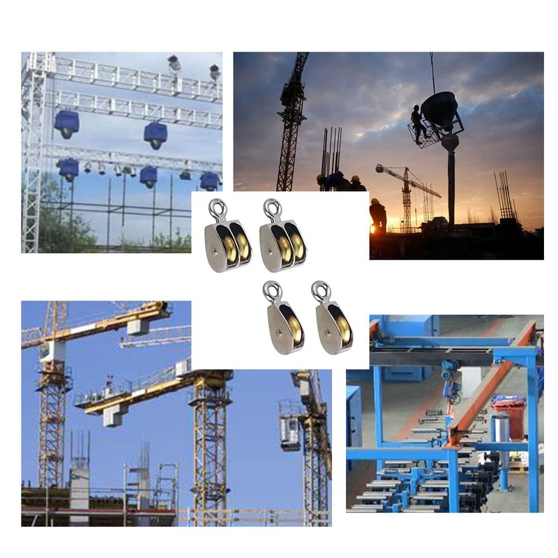 2 Pcs Pulley Block, 75mm Single Pulley Heavy Duty Zinc