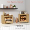 Goozii Bamboo Corner Bread Box for Kitchen Counter, 2 Tier