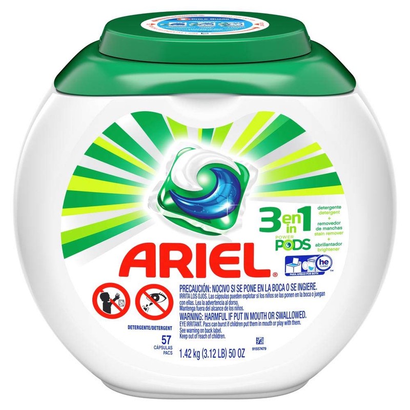 Ariel Pods Detergente Liquido Para Ropa En Cápsulas, 57 Piezas