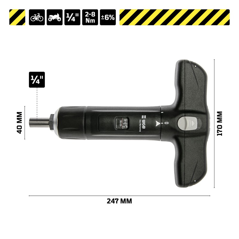 WGB Das Werkzeug Torque Screwdriver with 12 Bits in T-Handle
